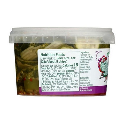 Grillo's Pickles, Fresh Sweet And Spicy Chips, 16 Oz (Case Of 6)