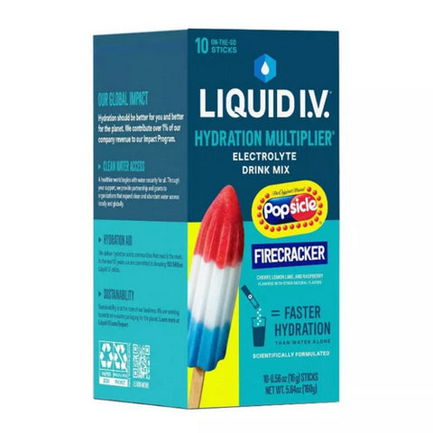 Liquid I.V, Popsicle Firecracker Hydration Multiplier, 10 Count