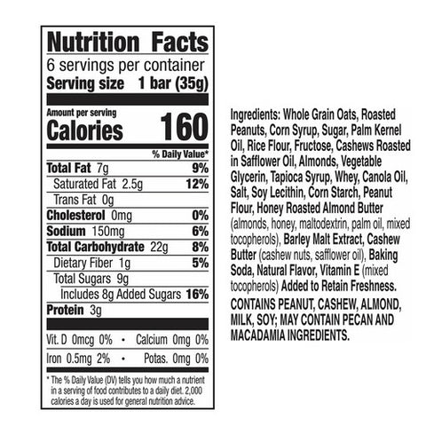 Nature Valley, Sweet And Salty Nut Chewy Roasted Mixed Nut Granola Bars Wrapper Box, 7.4 Oz (Case Of 12)