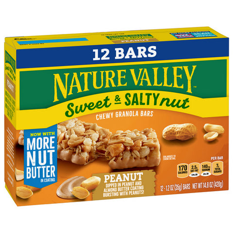 Nature Valley, Granola Bars Sweet And Salty Nut Peanut, 14.8 Oz (Case Of 8)