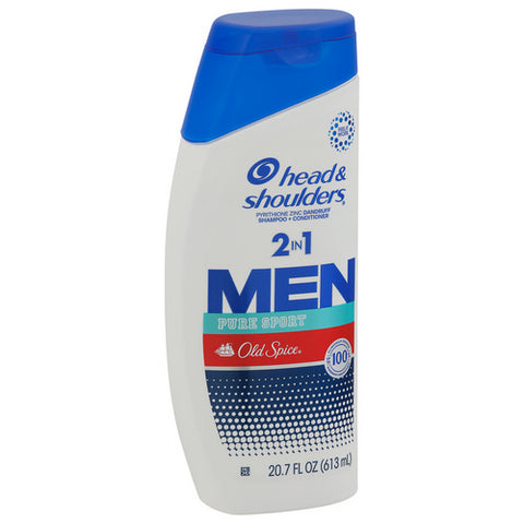 Head & Shoulders, Old Spice Men Pure Sport 2-In-1 Shampoo And Conditioner, 20.7 Oz (Case Of 4)