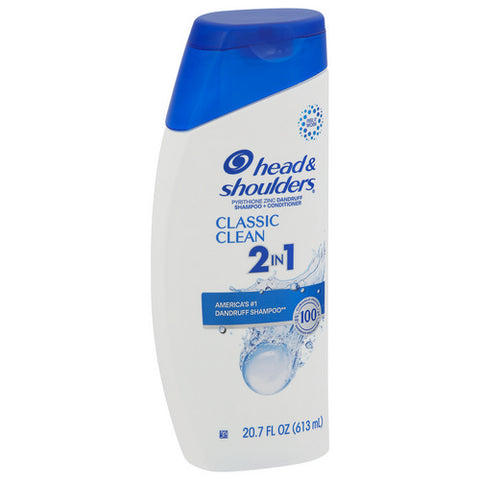 Head & Shoulders, Classic Clean Anti Dandruff 2-In-1 Shampoo And Conditioner, 20.7 Oz (Case Of 4)