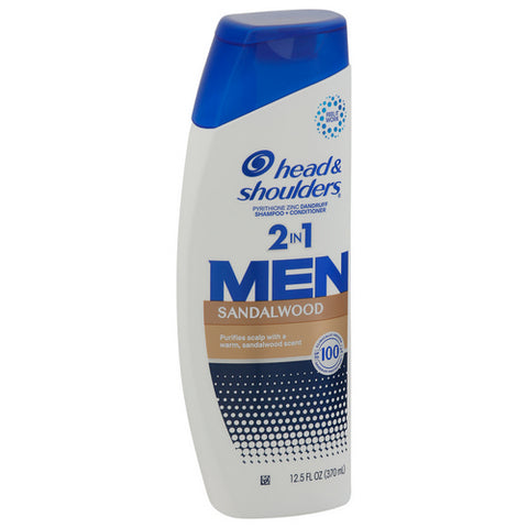 Head & Shoulders, Sandalwood Men Anti Dandruff 2-In-1 Shampoo And Conditioner, 12.5 Oz (Case Of 6)