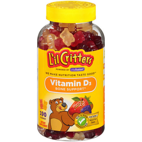 Lil Critters, Kids Vitamin D Gummy Bears, 190 Count (Case Of 3)