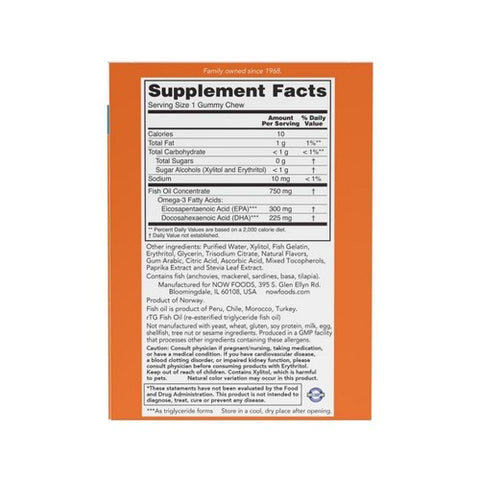 Now Foods, Omega 3 Fish Oil Gummy, 36 Chews