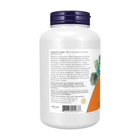 Now Foods, Magnesium Glycinate with BioPerine, 180 VegCaps