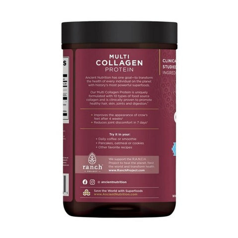 Ancient Nutrition, Ancient Nutrition Multi Collagen Protein Vanilla, 8.9 Oz