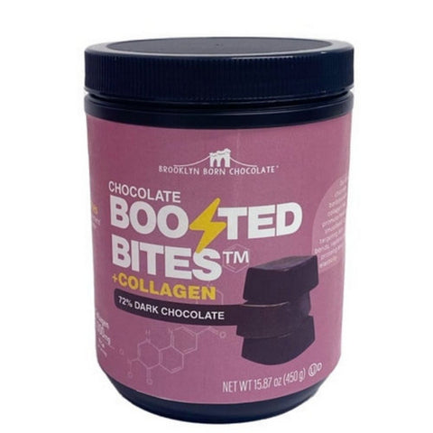Brooklyn Born Chocolate, Boosted Bites Collagen Dark Chocolate, 15.87 Oz