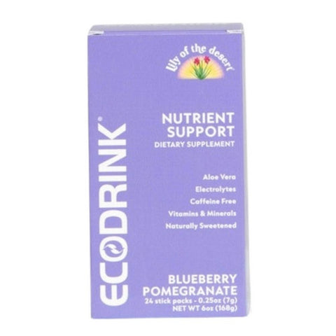 Lily Of The Desert, EcoDrink Nutrient Support Blueberry Pomegranate, 24 Count