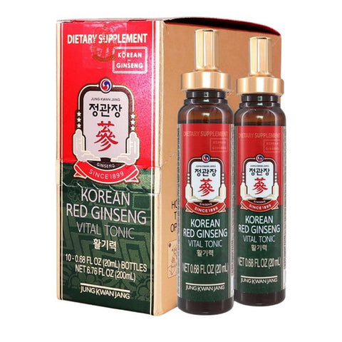 JungKwanJang, Korean Red Ginsend Vital Tonic Bottles, 10 Count