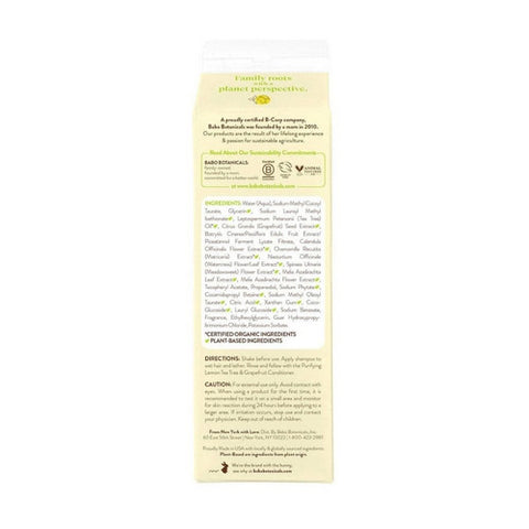 Babo Botanicals, Tea Tree & Grapefruit Purifying Shampoo, 12 Oz