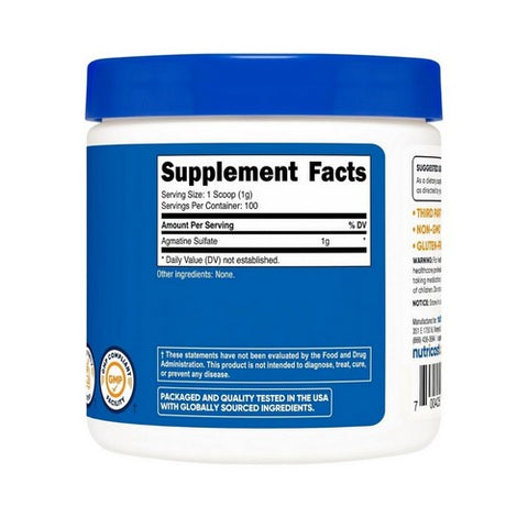 Nutricost, Agmatine Powder, 100 Grams