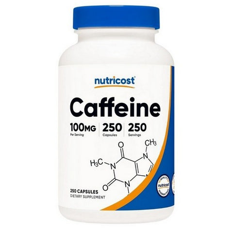 Nutricost, Caffeine Capsules, 100 Mg, 250 Count
