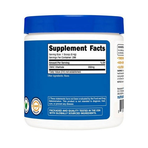 Nutricost, DMAE Bitartrate Powder, 100 Grams