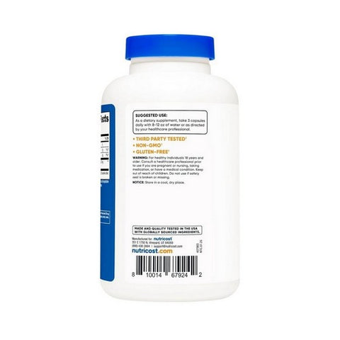 Nutricost, Glucomannan Capsules, 600 Mg, 180 Count