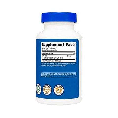 Nutricost, Alpha GPC Capsules, 600 Mg, 120 Count