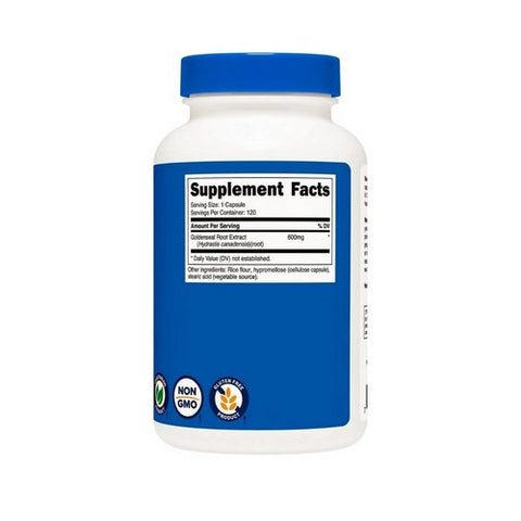 Nutricost, Goldenseal Root Capsules, 600 Mg, 120 Count