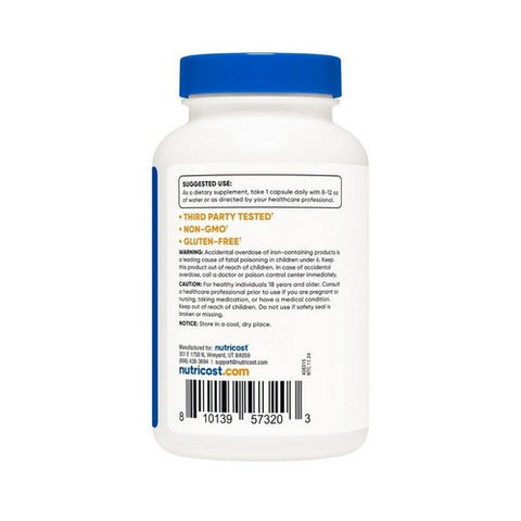 Nutricost, Ferrochel Iron Capsules, 36 Mg, 240 Count