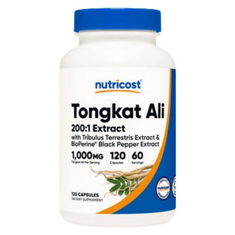 Nutricost, Tongkat Ali 200:1 Capsules, 1000 Mg, 120 Count