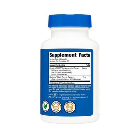 Nutricost, KSM-66 Capsules, 600 Mg, 60 Count