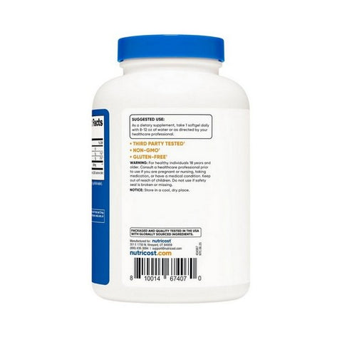 Nutricost, Coconut Oil Softgels, 1000 Mg, 240 Count