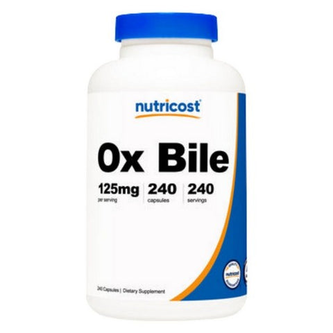 Nutricost, Ox Bile Capsules, 125 Mg, 240 Count