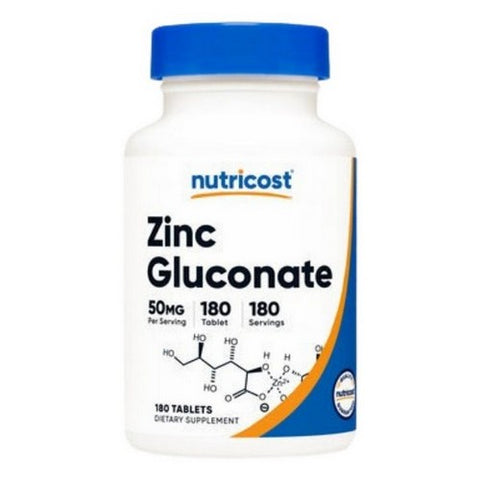 Nutricost, Zinc Gluconate Tablets, 50 Mg, 180 Count