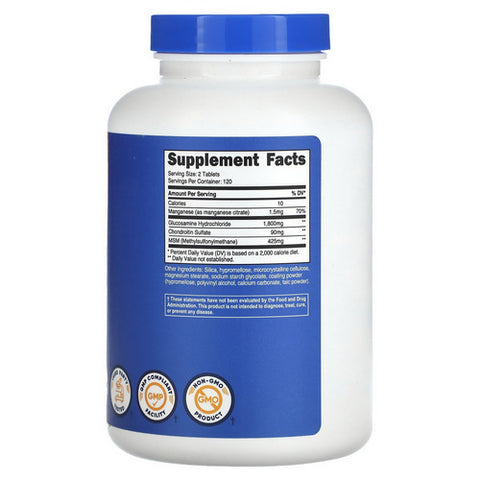 Nutricost, Glucosamine + Chondroitin + MSM Tablets, 240 Count