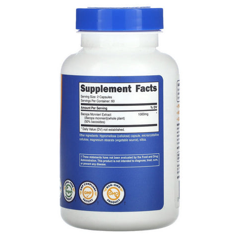 Nutricost, Bacopa Capsules, 500 Mg, 120 Count
