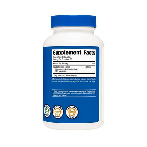 Nutricost, Bacopa Capsules, 500 Mg, 120 Count