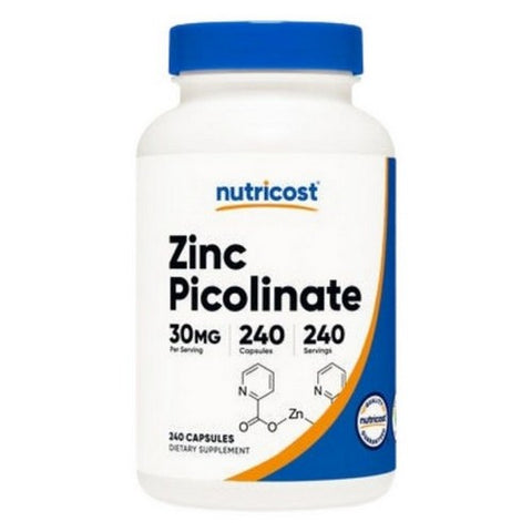 Nutricost, Zinc Picolinate Capsules, 30 Mg, 240 Count