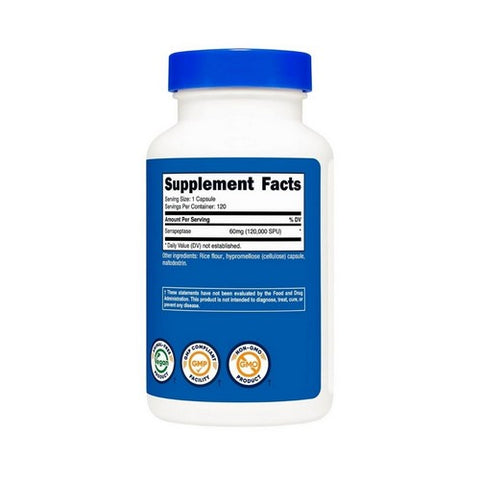 Nutricost, Serrapeptase Capsules 120,000 SPU, 20 Mg, 120 Count