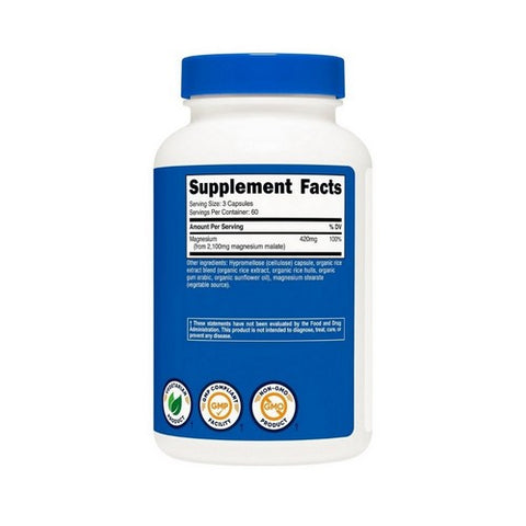 Nutricost, Magnesium Malate Capsules, 420 Mg, 180 Count