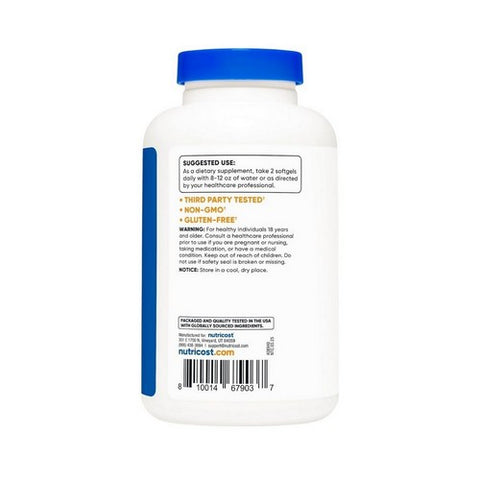 Nutricost, Beta Sitosterol Softgels, 500 Mg, 120 Count