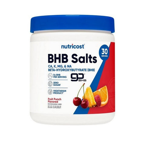 Nutricost, Ketone BHB 4-in-1 Powder Fruit Punch, 30 Serving