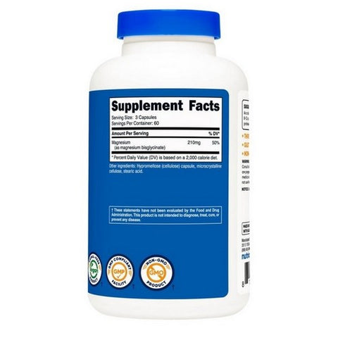 Nutricost, Magnesium Glycinate Capsules, 2100 Mg, 180 Count