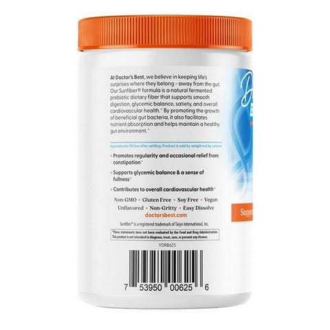 Doctors Best, Prebiotic Powder Sunfiber, 210 Grams