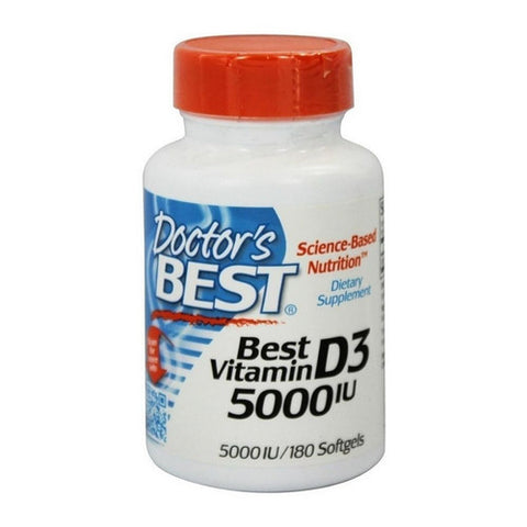 Doctors Best, Vitamin D3, 5000IU, 180 Veg Softgels