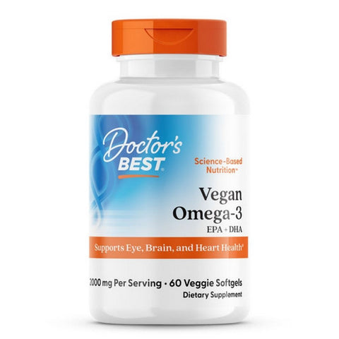 Doctors Best, Vegan Omega-3 EPA + DHA, 2000 Mg, 60 Veg Softgels