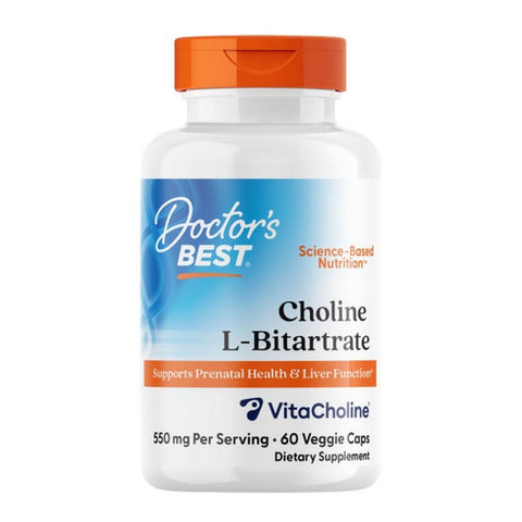 Doctors Best, Choline L-Bitartrate with VitaCholine, 550 Mg, 60 VegCaps