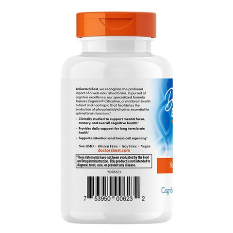 Doctors Best, Citicoline CDP-Choline with Cognizin, 250mg, 60 VegCaps