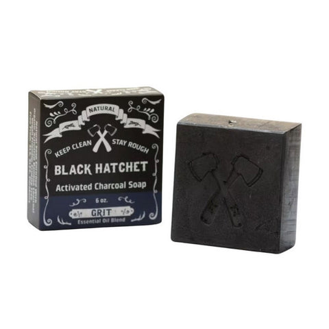 Latika Soap, Black Hatchet Charcoal Bar Soap Grit, 6 Oz