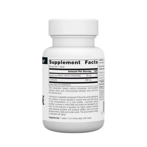 Source Naturals, L-Carnosine, 500 MG, 30 Tabs