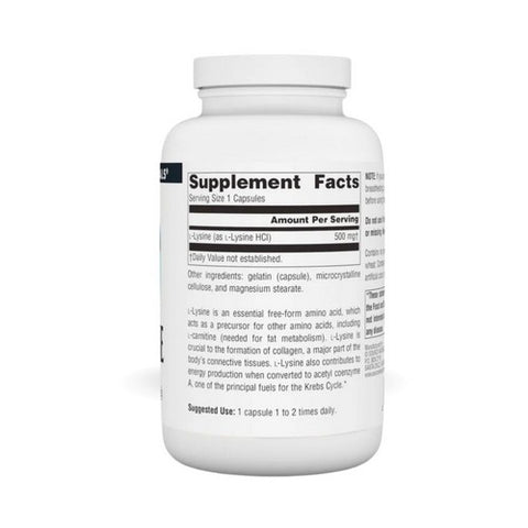 Source Naturals, L-Lysine, 500 MG, 200 Caps