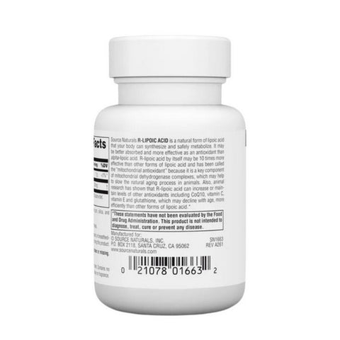 Source Naturals, R-Lipoic Acid, 100 MG, 30 Tabs