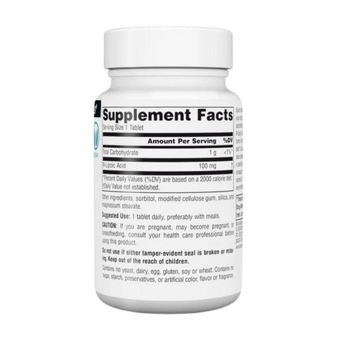 Source Naturals, R-Lipoic Acid, 100 MG, 60 Tabs