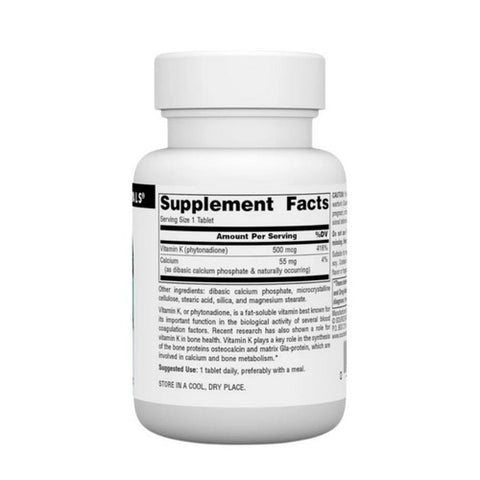 Source Naturals, Vitamin K, 500 MCG, 100 Tabs