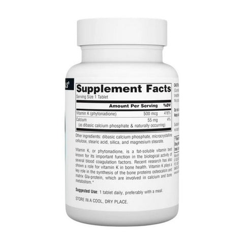 Source Naturals, Vitamin K, 500 MCG, 200 Tabs