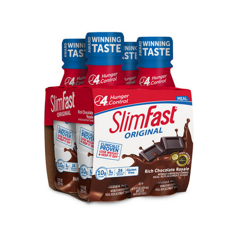 Slim Fast, Original Meal Replacement Shake Rich Chocolate Royale, 4 Count (Case Of 3)