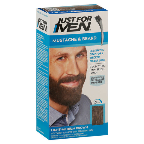 Just For Men, Light Medium Brown Mustache And Beard Color, 1 Count (Case Of 3)